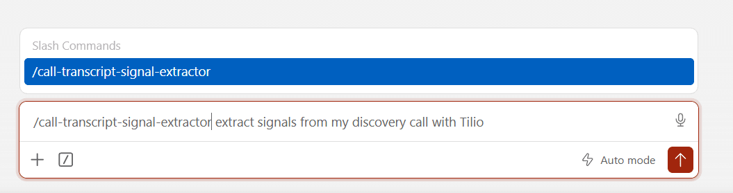 Call transcript signal extractor Claude prompt for outbound marketing